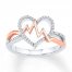 Heartbeat Ring 1/8 ct tw Diamonds Sterling Silver/10K Gold