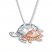 Turtle Necklace 1/20 ct tw Diamonds Sterling Silver/10K Gold