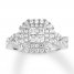 Diamond Engagement Ring 1 ct tw Princess/Round 14K White Gold