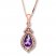 Pear-shaped Amethyst Necklace White Topaz 10K Rose Gold