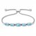 Blue Topaz/Lab-Created Sapphire Bolo Bracelet Sterling Silver