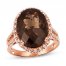 Le Vian Chocolate Quartz Ring 1/2 ct tw Diamonds 14K Strawberry Gold