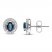 Blue Sapphire & Diamond Halo Earrings 1/5 ct tw 10K White Gold