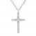 Leo Diamond Cross Necklace 1 ct tw 14K White Gold