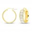 Italian Glitter Hoop Earrings 14K Yellow Gold