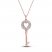 Diamond Heart/Key Necklace 1/4 ct tw Round-cut 10K Rose Gold 18"