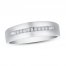 Men's Diamond Wedding Band 1/10 ct tw Round-cut 10K White Gold