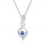 Lab-Created Sapphire Diamond Accents 10K White Gold Necklace