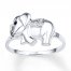 Elephant Ring 1/20 ct tw Diamonds Sterling Silver