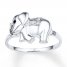 Elephant Ring 1/20 ct tw Diamonds Sterling Silver