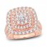 Diamond Engagement Ring 2 ct tw Round/Baguette-Cut 14K Rose Gold