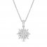 Sparks of Love Diamond Necklace 1/2 ct tw Round/Baguette 10K White Gold 18"