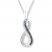 Black/White Diamond Infinity Necklace 1/6 ct tw Sterling Silver