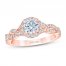 First Light Diamond Engagement Ring 7/8 ct tw Round-cut 14K Rose Gold