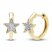 Diamond Star Hoop Earrings 1/10 ct tw Round-cut 10K Yellow Gold