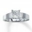 Diamond Solitaire Ring 1 carat Princess-cut 14K White Gold