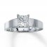 Diamond Solitaire Ring 1 carat Princess-cut 14K White Gold