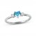 Swiss Blue Topaz & Diamond Heart Ring 1/10 ct tw 10K White Gold