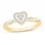 Diamond Heart Engagement Ring 1/6 ct tw 10K Yellow Gold