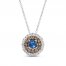 Le Vian Diamond & Blue Sapphire Necklace 3/8 ct tw 14K Vanilla Gold 18"