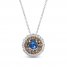 Le Vian Diamond & Blue Sapphire Necklace 3/8 ct tw 14K Vanilla Gold 18"