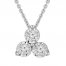 3-Stone Diamond Necklace 1/10 ct tw Round-cut Sterling Silver