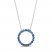 Blue Sapphire Circle Necklace Sterling Silver 18"