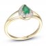 Emerald & Diamond Ring 1/20 ct tw 10K Yellow Gold