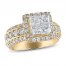 Multi-Diamond Engagement Ring 3 ct tw Princess/Round 14K Yellow Gold