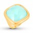 Teal Agate Ring Bronze/14K Yellow Gold-Plated