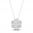 Diamond Fashion Necklace 1/3 ct tw Round-cut 10K White Gold 18"