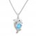 Dolphin Necklace Blue & White Topaz Sterling Silver