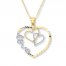 Heart Love Necklace 10K Two-Tone Gold