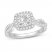 Diamond Engagement Ring 5/8 ct tw Princess/Round-cut 14K White Gold