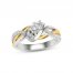 Diamond Three-Stone Engagement Ring 5/8 ct tw Round-cut 14K Two-Tone Gold