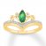 Lab-Created Emerald Ring Lab-Created Sapphires 10K Yellow Gold