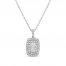 Forever Connected Diamond Necklace 1/2 ct tw Round/Princess 10K White Gold 18"