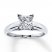 Certified Diamond Ring 2 Carats Princess-cut 14K White Gold