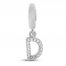 True Definition Letter D Initial Charm 1/20 ct tw Diamonds Sterling Silver