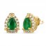 Le Vian Emerald Earrings 1/4 ct tw Diamonds 14K Honey Gold