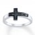 Black Cross Ring 1/20 ct tw Diamonds Sterling Silver