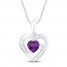 Amethyst Heart Necklace 18"