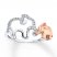 Diamond Elephant Ring 1/15 carat tw Sterling Silver/10K Gold