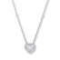 Heart Necklace 1 ct tw Diamonds 14K White Gold