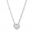 Heart Necklace 1 ct tw Diamonds 14K White Gold