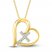 Diamond Heart/Cross Necklace 1/15 ct tw 10K Yellow Gold 18"