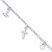 Heart/Cross/Anchor Anklet Sterling Silver 10" Length