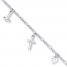 Heart/Cross/Anchor Anklet Sterling Silver 10" Length