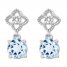 Blue & White Topaz Earrings Sterling Silver