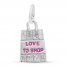 Shopping Bag Charm Sterling Silver